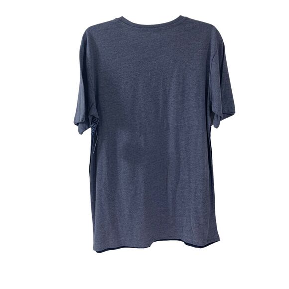 NWT Revolution Mens Sz Medium Gray And Blue Striped T Shirt Short Sleeve Soft - Picture 2 of 4